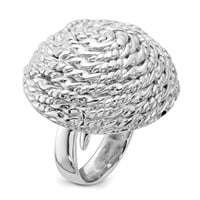 Sterling Silver-  Round Rope Circle Design Ring