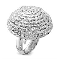 Sterling Silver-  Round Rope Circle Design Ring