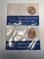 2 Germany 1966 1 Pfennig in Hemisfair Packaging