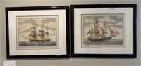 Framed V. Cioni Ship Prints