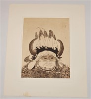 VINTAGE SIGNED & NUMBERED NATIVE AMERICAN LITHO