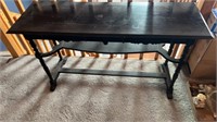 54” x 18” x 30” Black Wooden Table