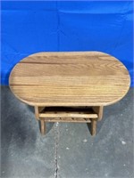 Wood end table, dimensions are 24 x 14 x 21