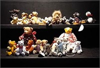 Miniature teddy bears, some porcelain and resin