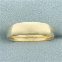 Mens Half Dome Wedding Band Ring in 14k Yellow Gol