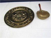 Vintage Brass Colored Plater and Pot