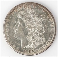 Coin 1886-S  Morgan Silver Dollar In AU+