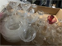 Set of frosted glassware: plates, cups, etc.