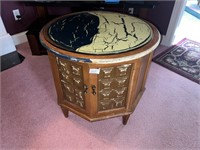 ASIAN INSPIRED ROUND END TABLE