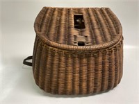 Very Early Wicker Fishing Creel! Lid needs