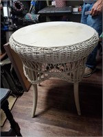 Antique Wicker Round Table