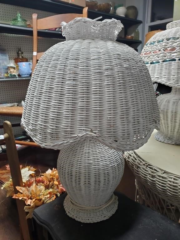 All Wicker Table Lamp