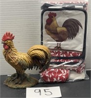 Vintage cast iron rooster & more