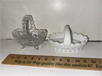 GLASS & MILK GLASS BASKETS