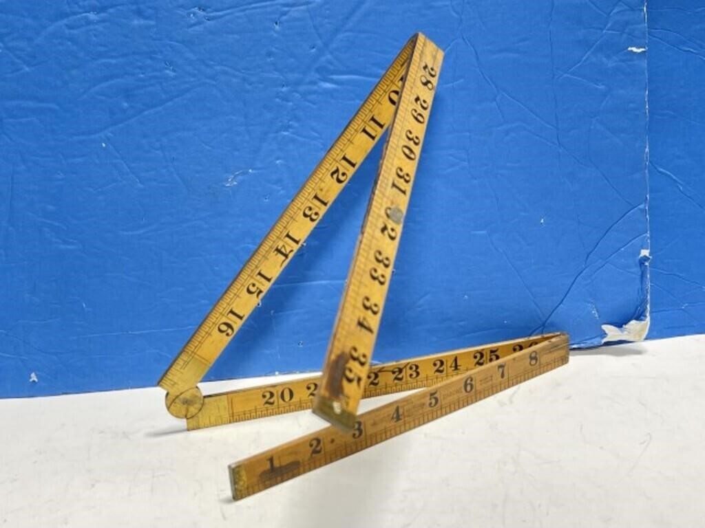 Antique Folding Ruler, boxwood, Rambone Made in