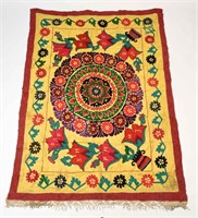 SILK EMBROIDERED SUZANI TAPESTRY