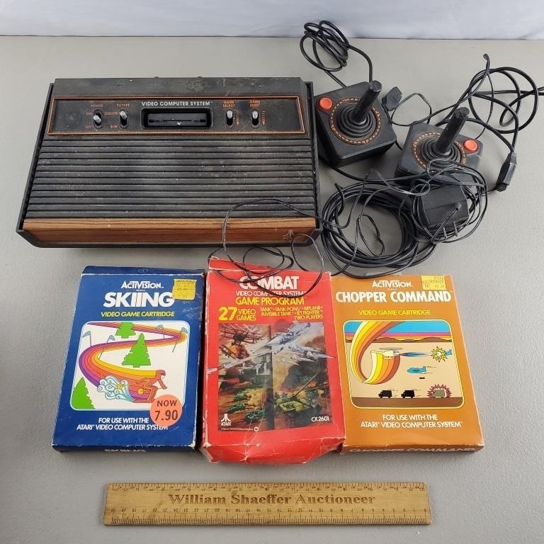 Atari Game System & 3 Games Untested