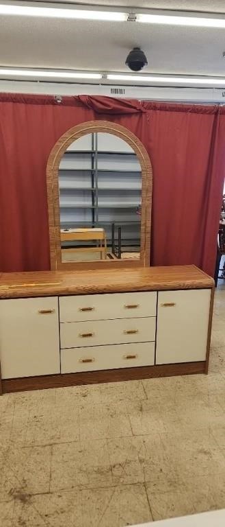 Vintage Dresser with Mirror - measures 59"x16"x70"