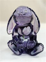 Fenton hand painted purple rabbit signed
