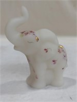 Frosted Fenton hand-painted elephant signed