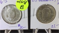 1950 &1946-S  B T WASHINGTON HALF DOLLARS