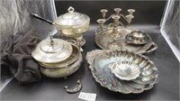 Sliver Plate, Bowls, Trays, Chaffing Dish, Candle