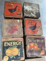 Miscellaneous and vintage fruit boxes - all one