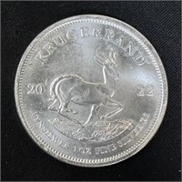 2022 South Africa 1 oz Silver Krugerrand BU