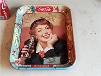 original 1950's Coke Menu Girl tray