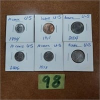 6 United States coins