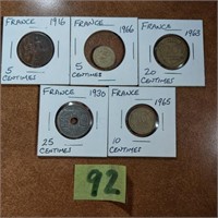 5 France coins