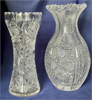 2 Brilliant Period EAPG Vases