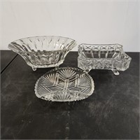 3 Pressed Glass Bowls