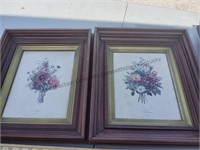 Two shadow boxes with flowers 3 in deep