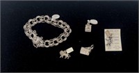 7.5” Sterling Charm Bracelet With 4 Sterling