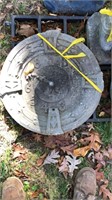 Concrete elevator dial bird feeder, 19" diameter