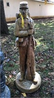 Concrete civil war soldier, 59" tall