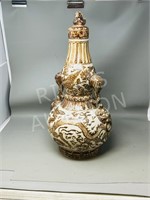 lidded porcelain vase - 19" tall