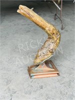 driftwood sculpture on metal base - 31" tall