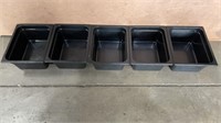 5x black Carlisle 6”, 6qt food container