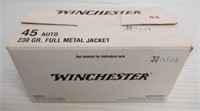 (100) Rounds of Winchester 45 auto 230GR FMJ
