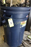 2 Rubber made 32 gallon trash cans