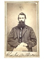 Civil War Era CDV Portrait Man, New Albany IN w ID