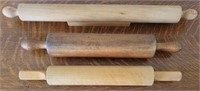 E - LOT OF 3 VINTAGE ROLLING PINS (L42)