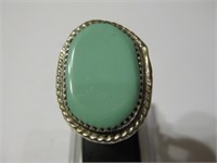 Southwest SS Turquoise Ring - Hallmarked