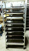 Rolling 9 shelf rack