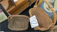 Two vintage handled baskets