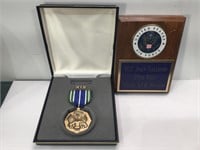 Military Achievement Medal with plaque - SGT 57th