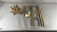 Vtg Cast Iron Collectibles w/ Royal Horseshoes