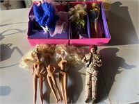 SOME 1966 AND 1987  BARBIES WITH STORAGE CASE